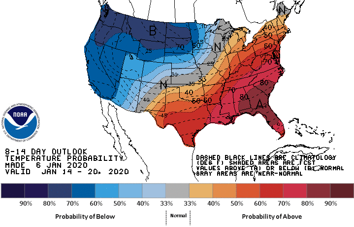 8-14 Day Temperature Probability Outlook